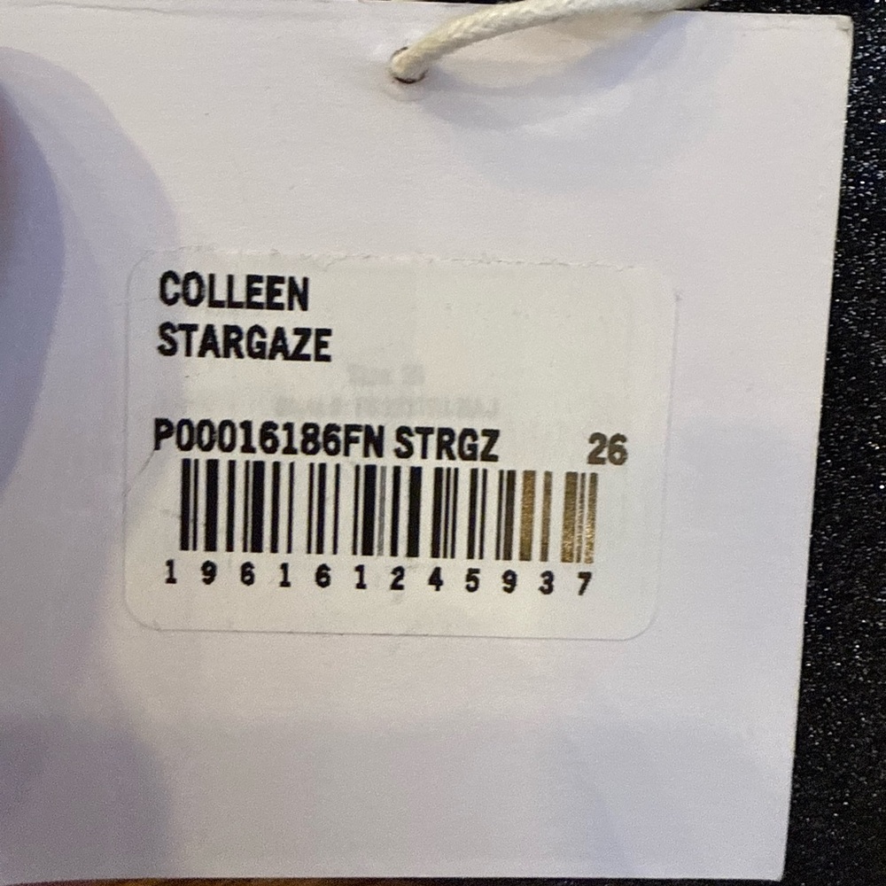 Pistola Colleen High-Waisted Slim Flare Jean Stargaze Black Glitter NEW With Tag - Picture 9 of 10